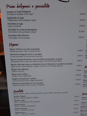 Vegan dishes at That's Amore in Bologna