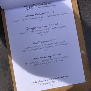 Menu (two leaves symbol = vegan)  at Cocktailcafé Regie in Heidelberg