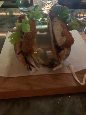 Tofu tacos! Yummy sauce underneath. at No 53 in Stockholm