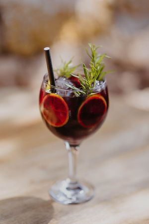 Frida's Sangria  at Tapas Ibiza. La Finca Escondida in Ibiza