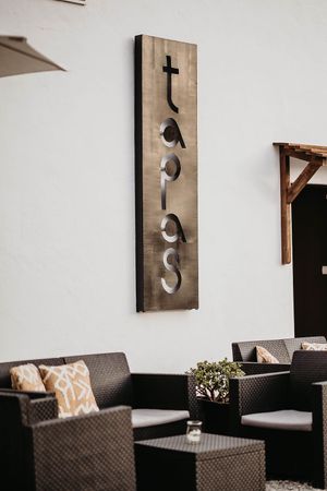 The famous Tapas Sign  at Tapas Ibiza. La Finca Escondida in Ibiza