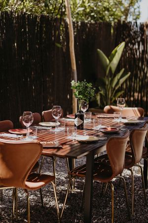 Tapas Garden Dining Area  at Tapas Ibiza. La Finca Escondida in Ibiza