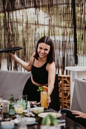 Always Service with a Smile from Team Tapas  at Tapas Ibiza. La Finca Escondida in Ibiza