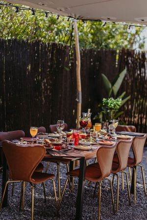 A table worth having a seat at.  at Tapas Ibiza. La Finca Escondida in Ibiza