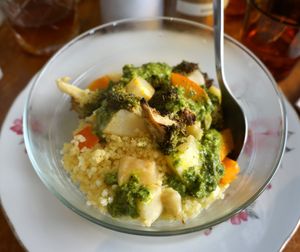 Roasted vegetables w/parsley pesto and millet at La Cuisine de Phanie in Versailles