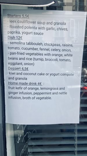 Menu   at La Cuisine de Phanie in Versailles