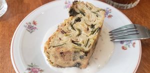 Leek and chickpea cake at La Cuisine de Phanie in Versailles