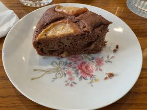 Apple chocolate cake at La Cuisine de Phanie in Versailles