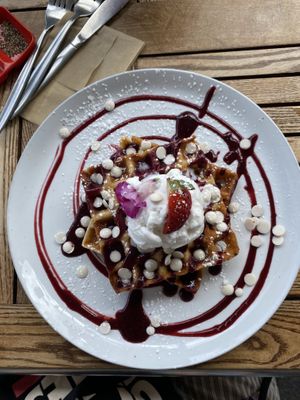   at Helgas Pancake House in Cairns