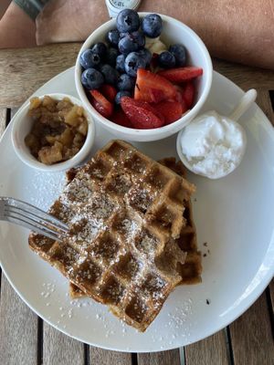Waffles  at Helgas Pancake House in Cairns