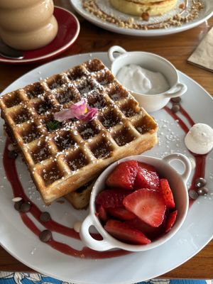   at Helgas Pancake House in Cairns