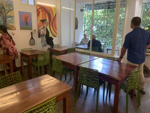 Dining area  at TruYogi in Puttaparthi