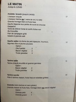 They mention vegan bacon and vegan yoghurt. at Café Tulipe in Avignon