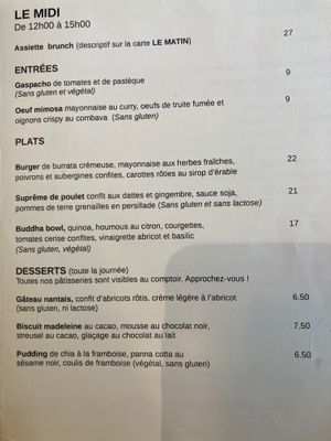 The gaspacho and the Buddha bowl are vegan. at Café Tulipe in Avignon