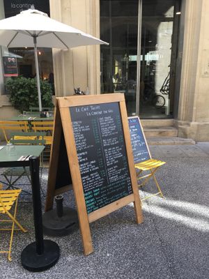 Menu at Café Tulipe in Avignon