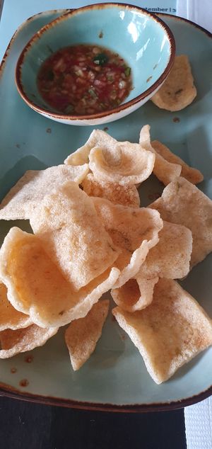 Cassave kroepoek at Van der Valk in Goes