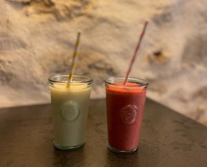 Coco smoothies at Little Green Cafe in Valbonne