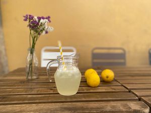 Home made lemonade at Little Green Cafe in Valbonne