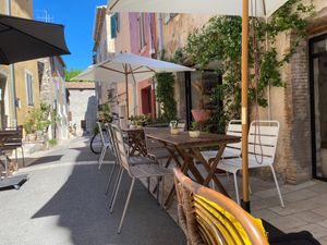 Our lovely terrasse, in a quiet pedestrian street of Valbonne village ...  at Little Green Cafe in Valbonne