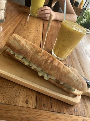 chickpea & avocado sandwich: it was delicious! at Nui Bakery in Koh Tao