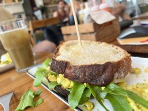 Vegan cauliflower and Parmesan sandwich  at Nui Bakery in Koh Tao