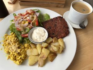 Vegan Super Deluxe breakfast!  at Nui Bakery in Koh Tao