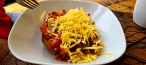 Cottage pie in sweet potato at Guilt Free Pleasures in Hucknall