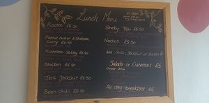Current menu (July 2024): lunch at Guilt Free Pleasures in Hucknall