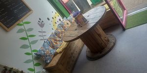 One of the two seating areas at Guilt Free Pleasures in Hucknall