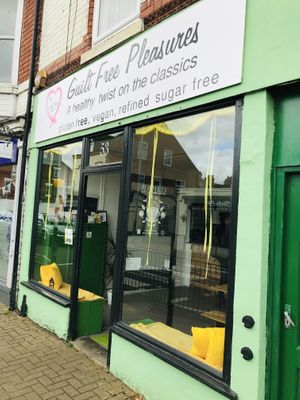 Shop front at Guilt Free Pleasures in Hucknall