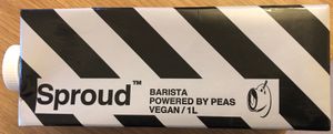 They stock and use a brand of pea protine milk that isn’t available in retail shops - very tasty 😋  at Guilt Free Pleasures in Hucknall