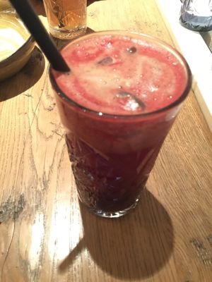 red maniac juice (beetroot, apple, pear, ginger & cucumber)  at Koffiespot in Amsterdam