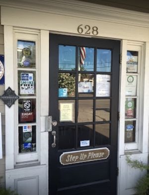 the door at Mosquito Cafe in Galveston