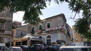 The restaurant as seen from the square  at A Putia Dell'Ostello in Catania