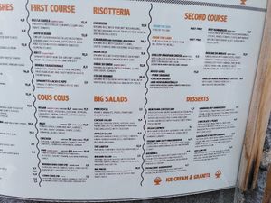 Menu with limited vegan options at A Putia Dell'Ostello in Catania