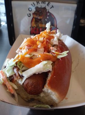 Sweet VEGAN BBQ Saussage at Gourmet Killer Dogs in Delray Beach