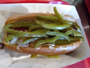 The Italian Vegan Sausage/Dog at Gourmet Killer Dogs in Delray Beach