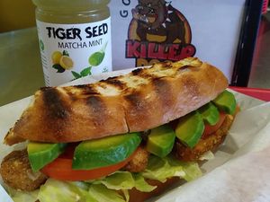 Chik'n LTA Sandwich at Gourmet Killer Dogs in Delray Beach