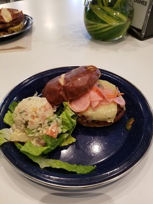 Root Veg Burger + Japanese Potato Salad at The Dish in Baton Rouge