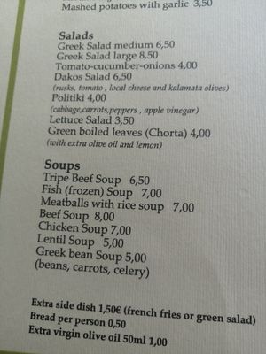 Soups at Ta Rolla in Kalamata