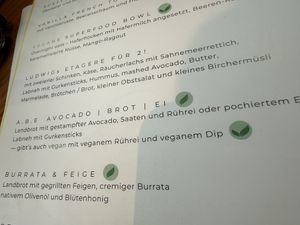 menu  at Ludwigs in Tubingen