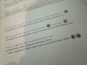 menu  at Ludwigs in Tubingen