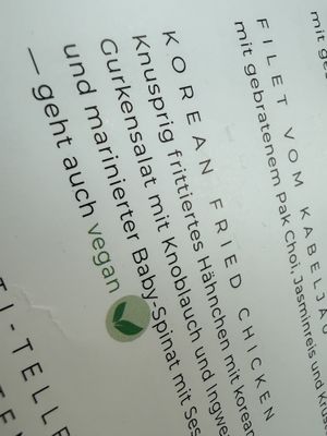 vegan chicken  at Ludwigs in Tubingen