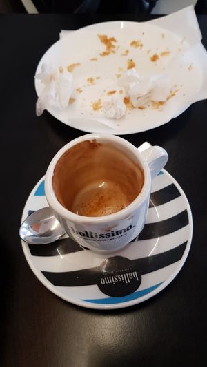 Coffee with soy milk at Café Flávio in Braga