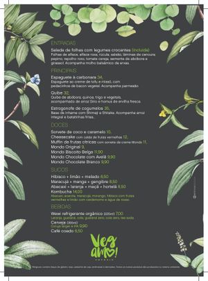 Cardápio (ainda serão adicionados mais pratos e outros itens) at Vegamo in Sao Paulo