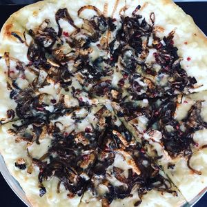 Carmalized onions pizza at Jane's Pizzeria in Fountain Valley