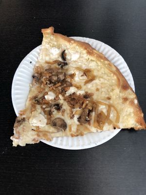 M-Trip mushroom/onion/truffle pizza  at Jane's Pizzeria in Fountain Valley