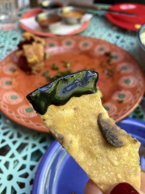 Charcoal hot sauce  at Jajaja Mexicana - West Village in New York City