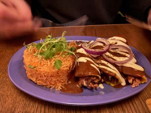 Enchiladas mole at Jajaja Mexicana - West Village in New York City