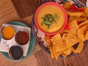 Queso & salsas at Jajaja Mexicana - West Village in New York City